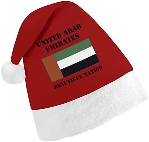 Plišani Božićni šešir sa zastavom Ujedinjenih Arapskih Emirata nestašni i slatki Šeširi Djeda Božićnjaka s plišanim obodom
