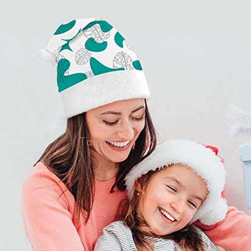 Božićni šešir Djeda Mraza apstraktne tropske biljke Božićni blagdanski šešir za odrasle udobni Uniseks Božićni Šeširi za