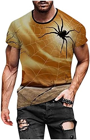 XXBR majice za Halloween za muške, smiješne 3D digitalno tiskane atletičke majice za atletski majice vrhovi bundeve uklete