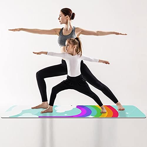 1/4 debela Protuklizna prostirka za vježbanje i fitness s duginim šarenim printom za jogu, pilates i podnu kondiciju