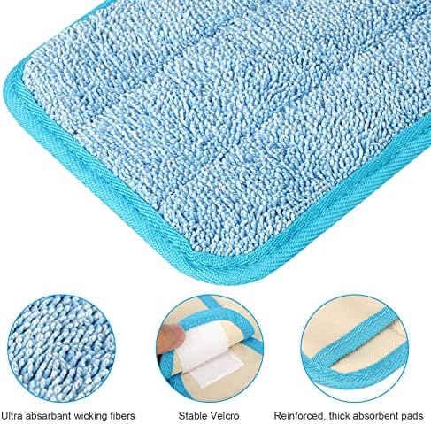 Greywhsky 4PCS jastučići za mop mikrovlake Zamjena mopa za višekratnu upotrebu za mokro i suho čišćenje pod kompatibilno