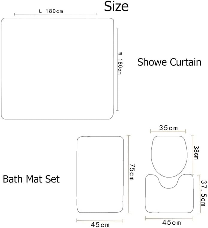 Kupaonska zavjesa za tuširanje Cvjetni Setovi zavjesa za kupaonicu toaletni poklopac neklizajući Tepih Tepih set pribora
