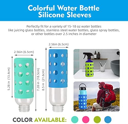 4 Pakiranje bočice vode Silikonski rukavi, silikonski zaštitni držači za staklenu bocu vode, otporni na klizanje i izdržljivi