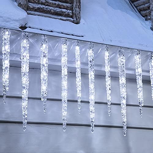 Svjetla za ledenje s kopčama s kopčom - 18,7ft 100 LED 20 epruveta svjetla kristalnih niza, spojeni vodootporni viseći božićni