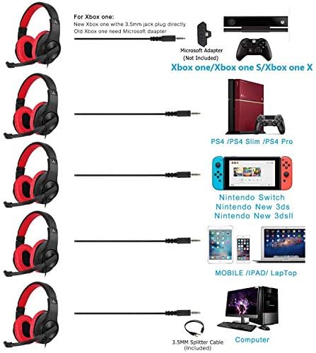 Gaming slušalice DIWUER za Xbox One, PS4, Nintendo Switch, voluminozan bas i шумоподавляющие slušalice s mikrofonom 3,5 mm