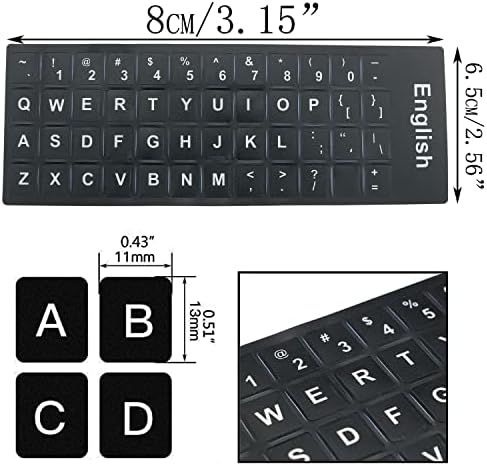 6pcs univerzalne naljepnice slova na engleskoj tipkovnici zamjenjive naljepnice slova na tipkovnici zamjenjive naljepnice