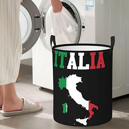 Zastava Italije Karta košara za rublje okrugle košare za pohranu Sklopivi organizator igračaka za spavaću sobu kupaonska