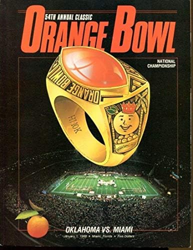 1988. Program Orange Bowl Oklahoma Soons v Miami uragan National Champs Ex - fakultetski programi