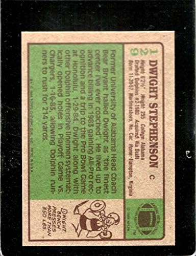 1984 Topps 129 Dwight Stephenson Dolphins NFL Football Card NM-MT