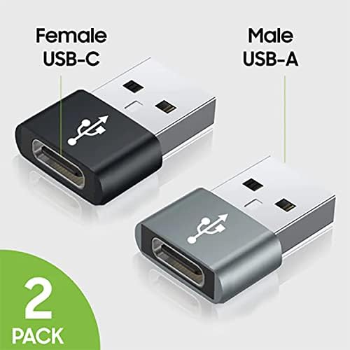 USB-C ženska osoba na USB muški brzi adapter kompatibilan s vašim LG V40 za punjač, ​​sinkronizaciju, OTG uređaje poput tipkovnice,