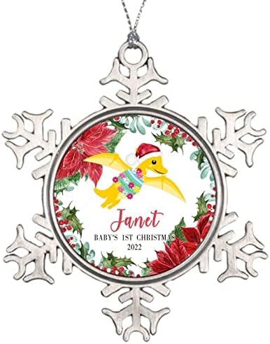 Dječji prvi božićni personalizirani ukras, metalni ukras za božićno drvce novorođene bebe 3 inča, novi ukras za dječji vijenac