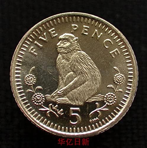 Gibraltar kovanice 5 Penny 2003 majmun kraljica KM77518mm