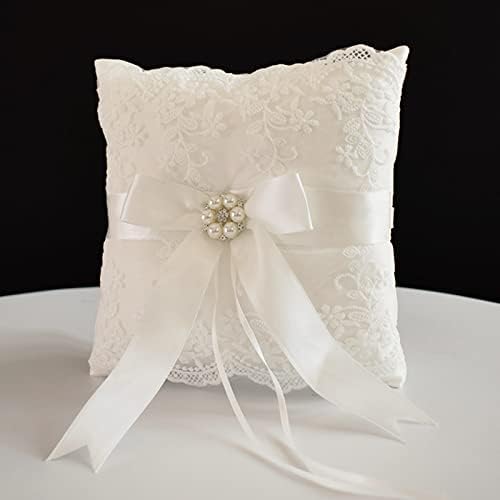 + Košara za vjenčanje od bjelokosti i jastuk za predstavljanje prstena, satenske vilinske cvjetne košare od čipke za cvjetne