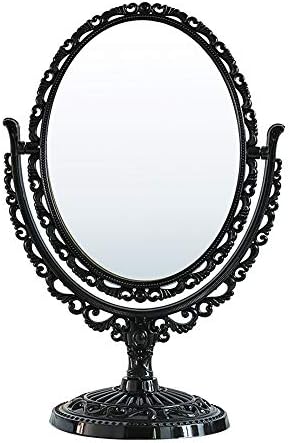 Dvostrano stolno ogledalo za šminkanje od 360 stupnjeva, ovalno okretno stolno ogledalo, Vintage reverzibilno ogledalo za
