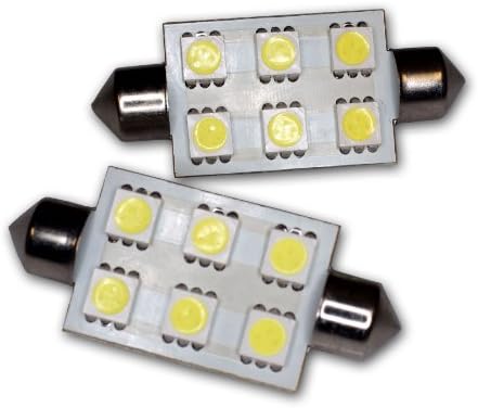 TuningPros LEDTCL-42M-WS6 TRGLUKA TRGOVNA LED LED žarulja Feston 42 mm, 6 SMD LED bijeli 2-PC set