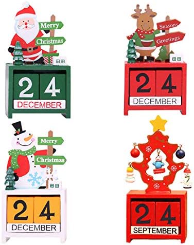 Božićni Adventski kalendar odbrojavanje broj datum Drveni blokovi stolni stolni kalendar ukras za uređenje kućnog ureda