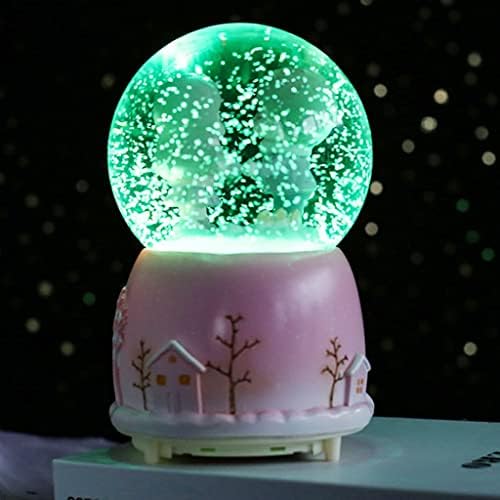 Lmmddp kreativne svjetla u boji plutajuće snježne pahulje bijela mjesečina par staklena kristalna lopta glazbena kutija tanabata