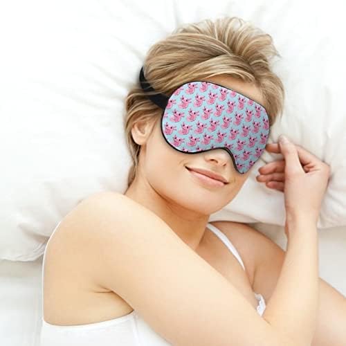 Ružičasta axolotl tiskana maska ​​za oči za spavanje meka sljepog oka za oči s podesivim remenom noćnim sjenilom putuje za