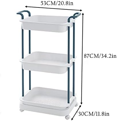 Fizzoqi 3 kolica za skladištenje kolica s ručicom, moderni minimalistički stalak za skladištenje kuće za ured kupaonice Kuhinja