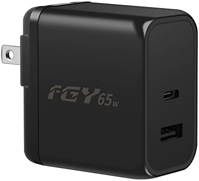Strujni punjač FGY USB C, brzi punjač GaN II snage 65 W, dual-port za punjenje blok s shuttle mm, prijenosni punjač za laptop