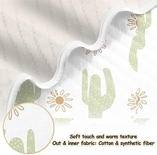 Swaddle pokrivač kaktusa cvjetni pamuk pokrivač za novorođenčad, primanje pokrivača, lagana mekana pokrivača za krevetić,
