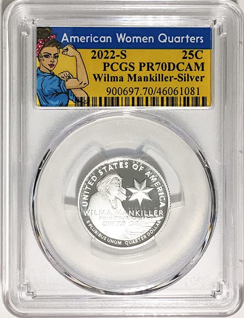 2022 S srebrni dokaz American Women Quarter Wilma Mankiller Quarter PR 70 DCAM Rosie Label PCGS