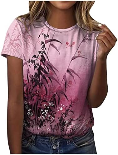 Bluze za tinejdžerku djevojke kratke rukave grading gradijent zmajevi divlji cvjetni grafički vrhovi tinejdžeri ženke ke