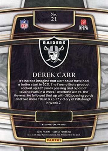2021 Panini Select 21 Derek Carr Concourse Las Vegas Raiders NFL nogometna trgovačka karta