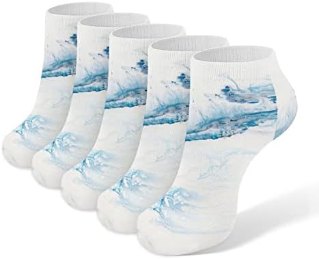 Akvarelni mramori 5 parova čarapa gležnjača nisko izrezane lagane čarape za prozračive čarape bez showa čarape za atletike