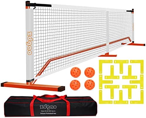 ZDGAO Pickleball Nets prijenosni na otvorenom, 22 ft Veličina regulacije mreže za vrpca, Neto sustav za igranje s loptom