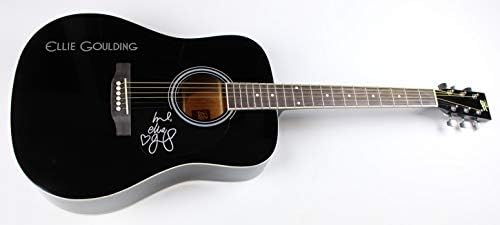 Ellie Goulding Burn Halcyon Days Potpisan autografski crni akustična gitara u punoj veličini