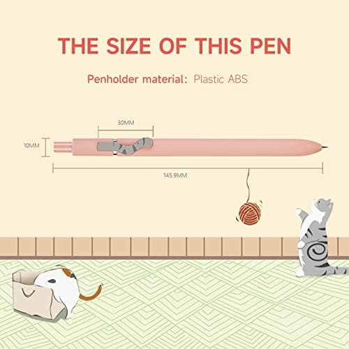 Uixjodo mačke olovke, 4 pcs 0,5 mm slatka olovka kawaii japanske olovke s crnom tintom fina točka glatke olovke za pisanje,