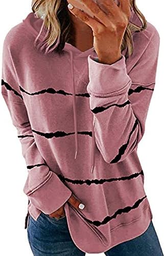 Rmxei ženska modna casual traka za ispis s kapuljačom dugi rukavi labavi majice vrhovi
