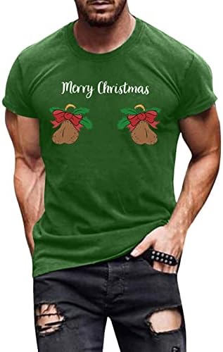 XXBR Božićne majice s kratkim rukavima za muške, ružne božićne kostime za tisak dizajnerske kostime smiješna grafička vježba