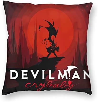 Vvedik Devilman CryBaby Throw Pokrič za jastuk Skriveni zatvarač s patentnim zatvaračem Ultra mekani ukras za kauč na kauču