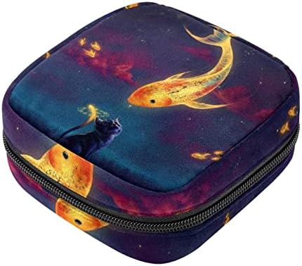 Zlatna riba mačka sanitarna torba za skladištenje salveta prijenosna torba za žene tinejdžerice menstrualne torbice za njegu