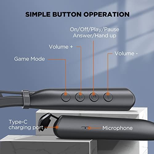 HTC 2023 Nove slušalice za vrat Bluetooth 5.3 ENC zvučna izolacija, magnetske slušalice s mikrofonom za pozivanje, pokretanje