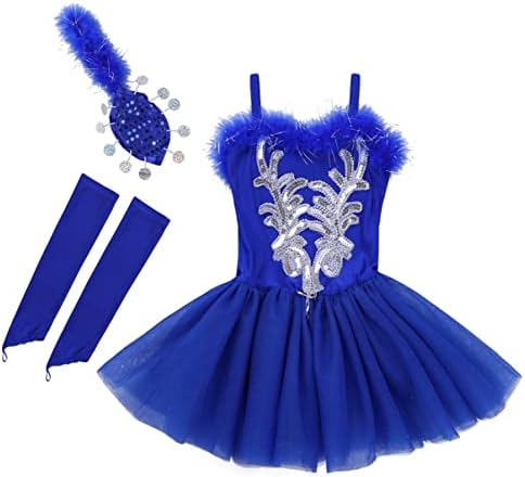 Yoojia Kids Girls Swan Lake kostim balet plesa Tutu haljina sekvencira plesni leotard s rukavicama bez prstiju set za kosu