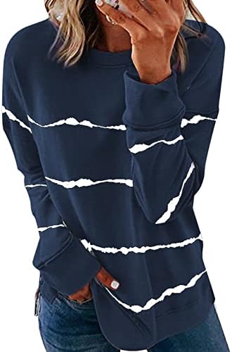 Farysays ženska dukvica 2022 povremena puna dukseva dugih rukava labavi bočni split pulover vrhovi