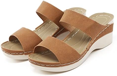 Ženske cipele sandale Čvrsta boja tiskana kožna kožna klina mekana sandala sandale casual ženske sandale Veličina 10 bijela