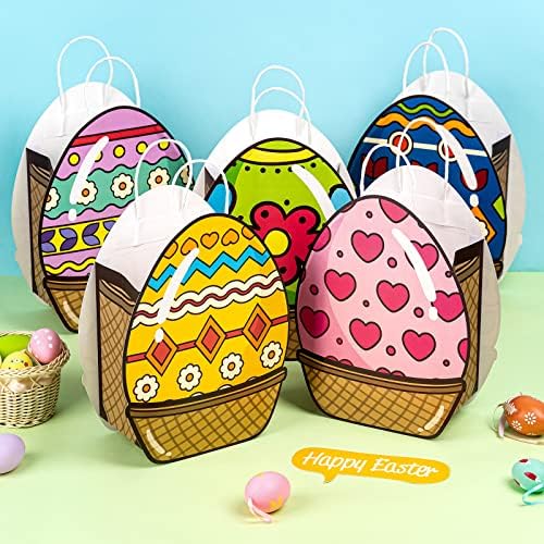5pcs uskršnje poklon vrećice s ručkama, male dvostrane uskršnje torbe, vrećice za poslastice s uskrsnim slatkišima za djecu,