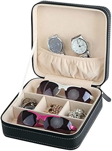 Prijenosna kutija za sunčane naočale od PU kože Putna kutija za pohranu nakita mreža mala torbica za naočale torba s patentnim