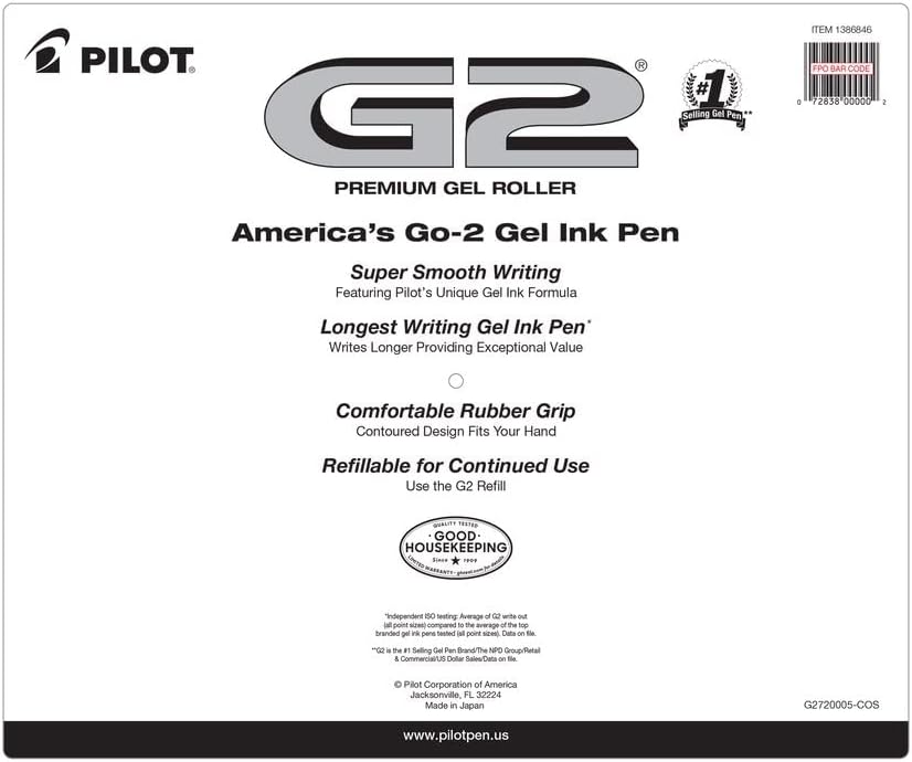 Pilot olovka G2 ASPORTED PREUMIJSKE GEELNE INKE, UZIME SE I PREMENJENE, FINE POINT, 0,7 mm, 20 olovnih olovaka i G2 Premium