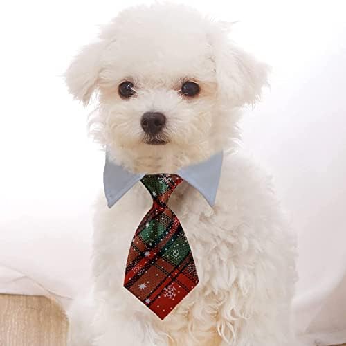 Pseći ovratnik prilagođena koža Božić Izvrsne veze psa s psećim kravatama Bell Elastics Slatka pseća kravata snježne pahuljice