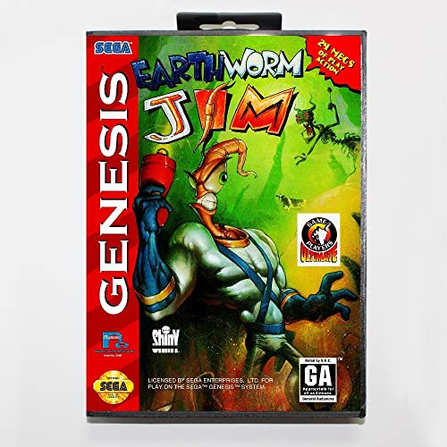 Samrad 16-bitni SEGA MD IGRATSKI IGRE SA TIONCAR-om s karticom za igre na maloprodaji-JIM Worthworm Games za Megadrive Genesis