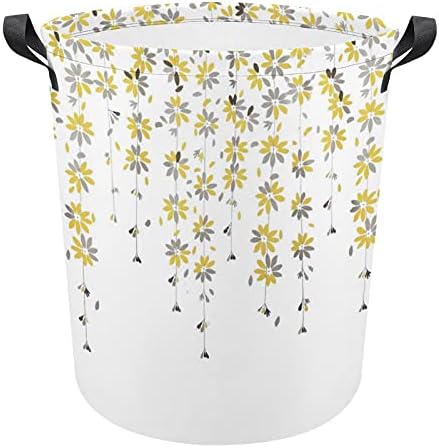 Foduoduo košarica za pranje rublja žuti cvjetovi praonica rublja s ručkama preklopljiva vreća za odlaganje prljave odjeće