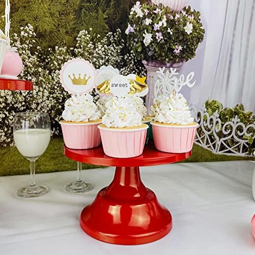 Set podmetača za crvene torte od 3 komada metalni stalak za kolače stalak za deserte s visokom bazom pladanj za posluživanje