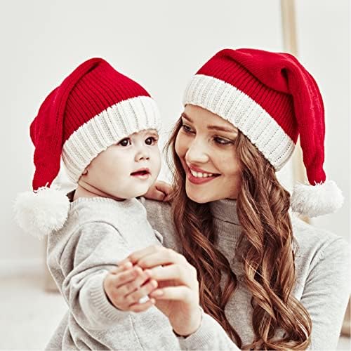 Božićni Djed Mraz pleteni šešir za dijete mališani beba beba beanie zimski šešir meka topli dugački rep pletena lubanja kapica