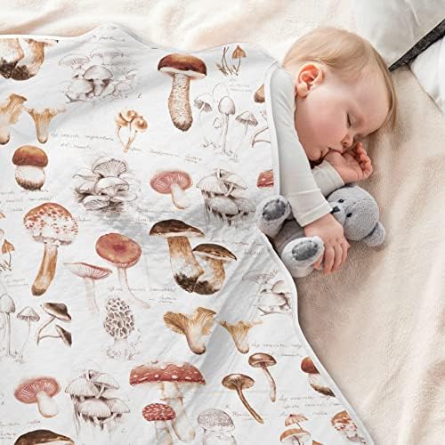 Swaddle pokrivač različite gljive pamučne pokrivače za dojenčad, primanje pokrivača, lagana mekana pokrivača za krevetić,