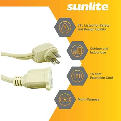 SUNLITE 04165-SU EX15/AP teška kabel za proširenje uređaja od 15 stopa, tri zupčanika, 14/3 mjera, 15 ampera, bež